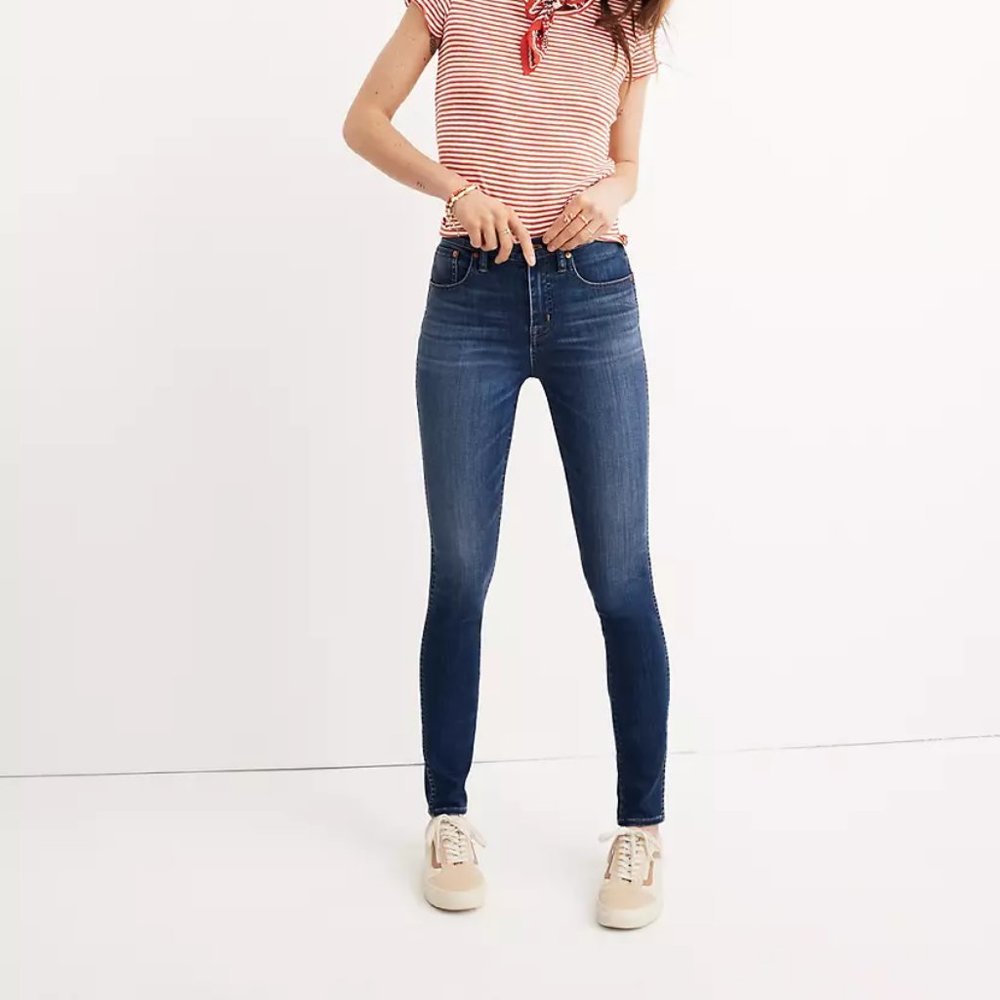 Madewell 10" High Rise Skinny Jeans Denim Edition Danny Dark Wash
